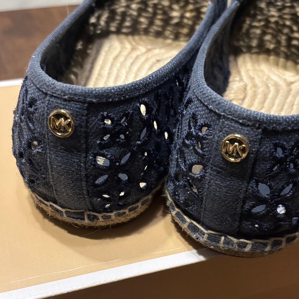 Michael Kors Dark Blue Eyelet Espadrilles - Picture 5 of 5